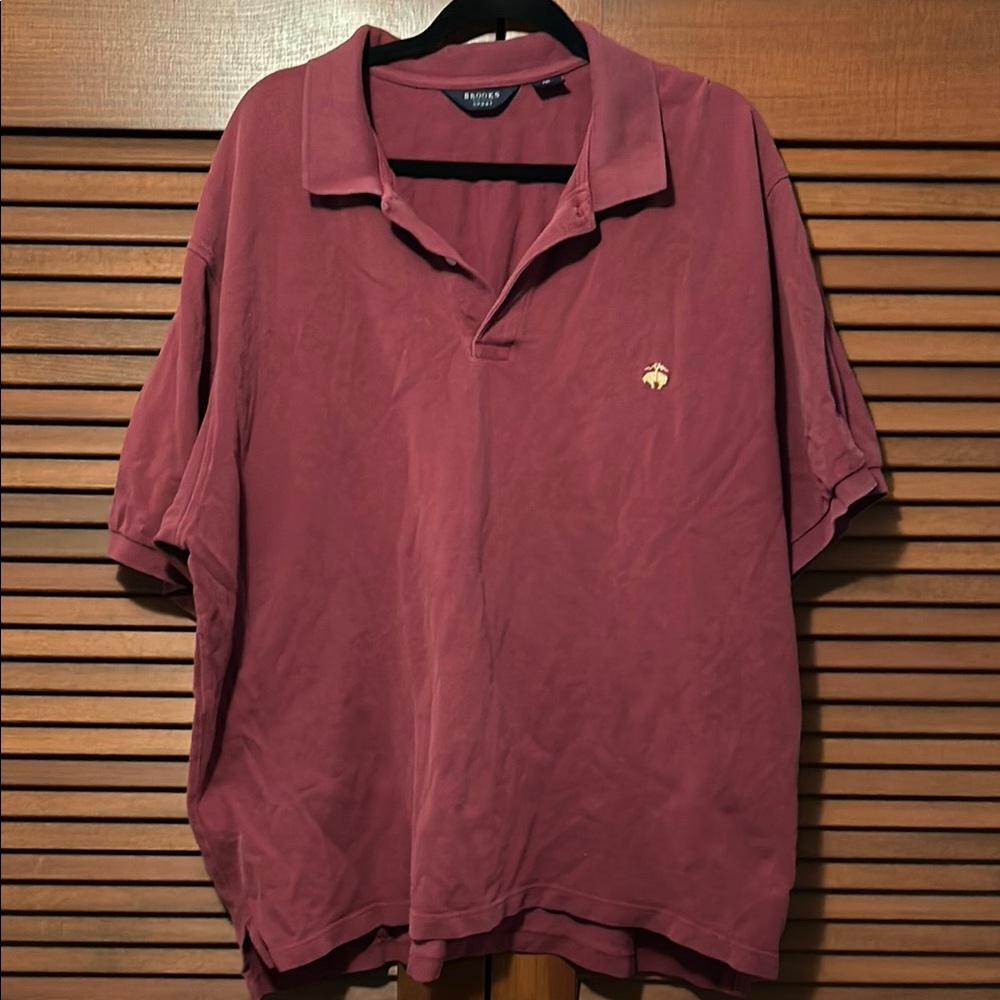 Brooks Brothers Brooks Sport Men's Red Cotton Short Sleeve Polo Shirt XXL